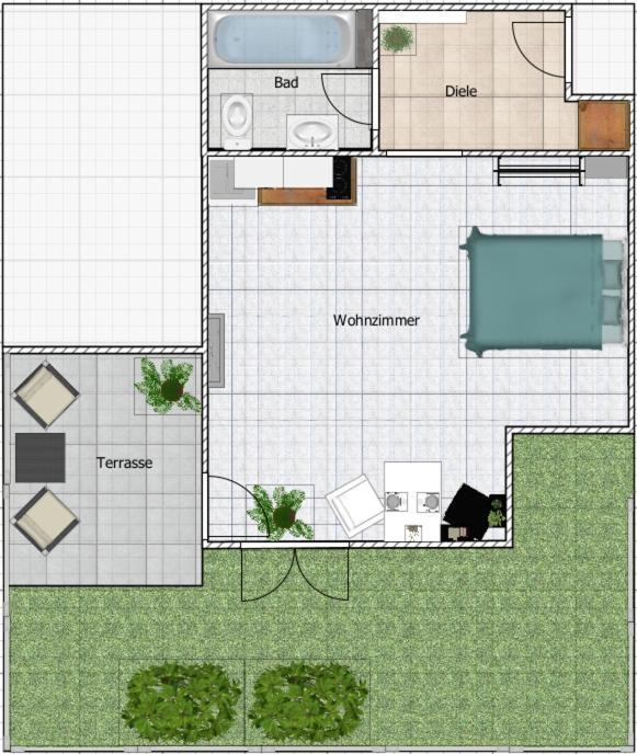 Palmen Apartment Direkt In Bad Aibling Dış mekan fotoğraf